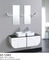 Unit Bahan Double Sink Vanity MDF, Kabinet Dinding Kamar Mandi Ukuran 1200 * 420mm pemasok