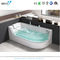Spa Classic Corner Jacuzzi Tub, Bathtub Sudut Whirlpool Dengan Jendela Kaca Transparan pemasok