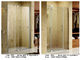 3 Panel Lurus Tanpa Bingkai Pintu Shower Kaca Engsel Gaya Pembukaan Dengan Bar Dukungan Yang Dapat Disesuaikan pemasok