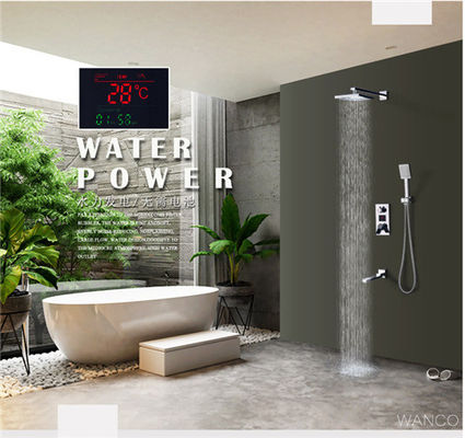 Tampilan Digital Shower Head Dan Faucet, 8.5 * 10.5cm Shower Head Dan Handle Set pemasok