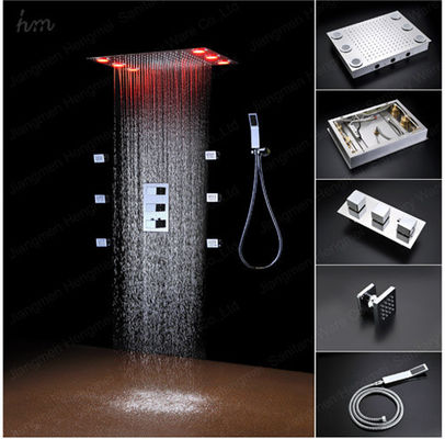 Stainless Steel Shower Wall Faucet Penyesuaian Multi Angle Curah Hujan Shower Kepala Ukuran 360 * 500 MM pemasok