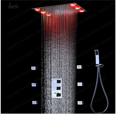 Stainless Steel Shower Wall Faucet Penyesuaian Multi Angle Curah Hujan Shower Kepala Ukuran 360 * 500 MM pemasok